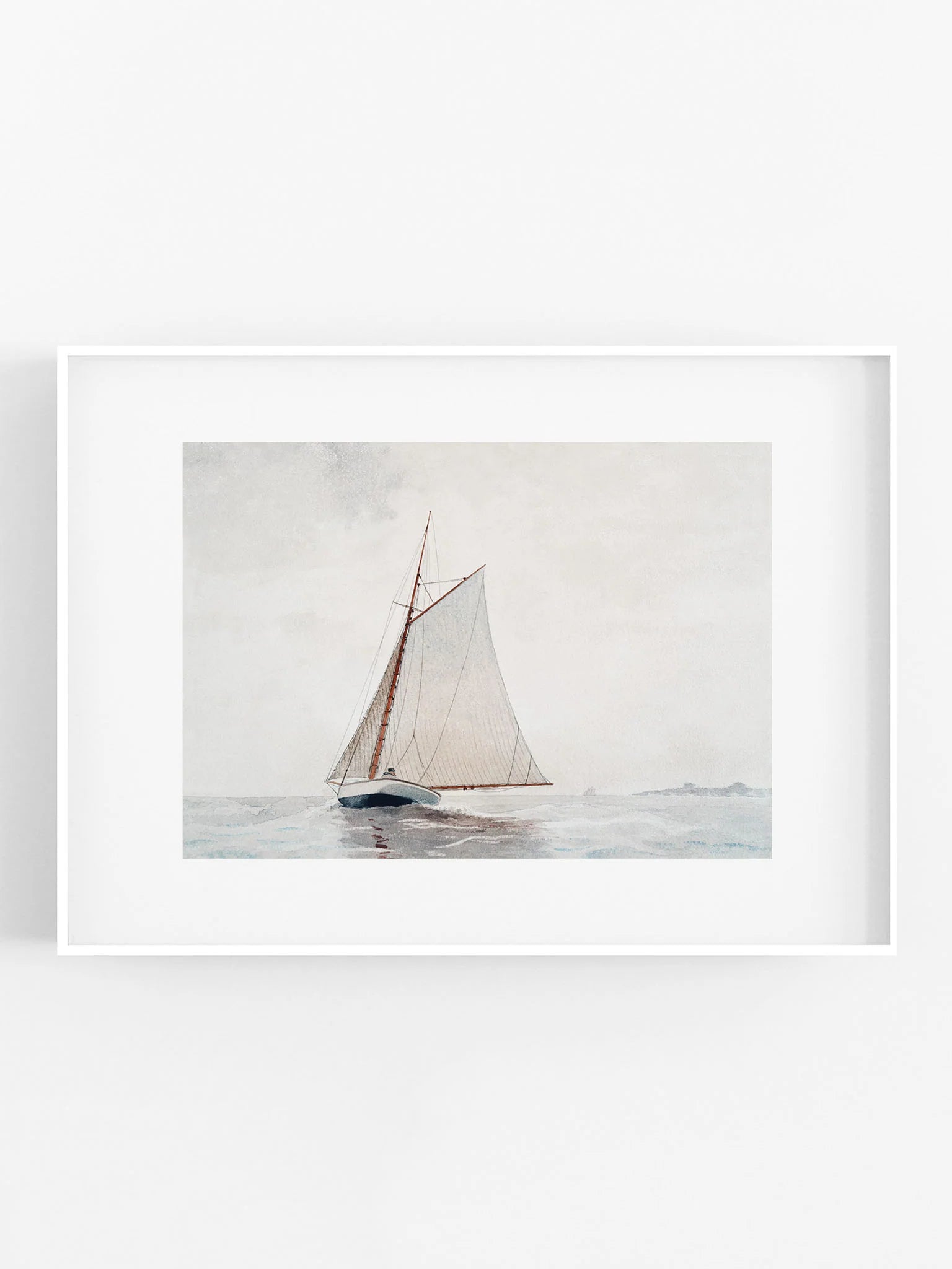 framed picture of a sailing boat