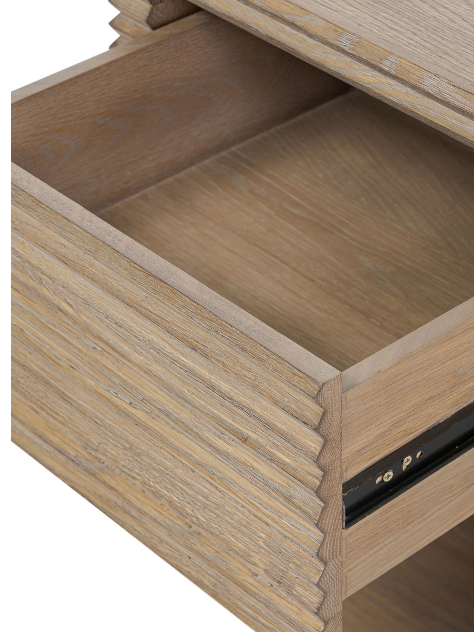Willow Ribbed Oak Bedside Table 1 Drawer
