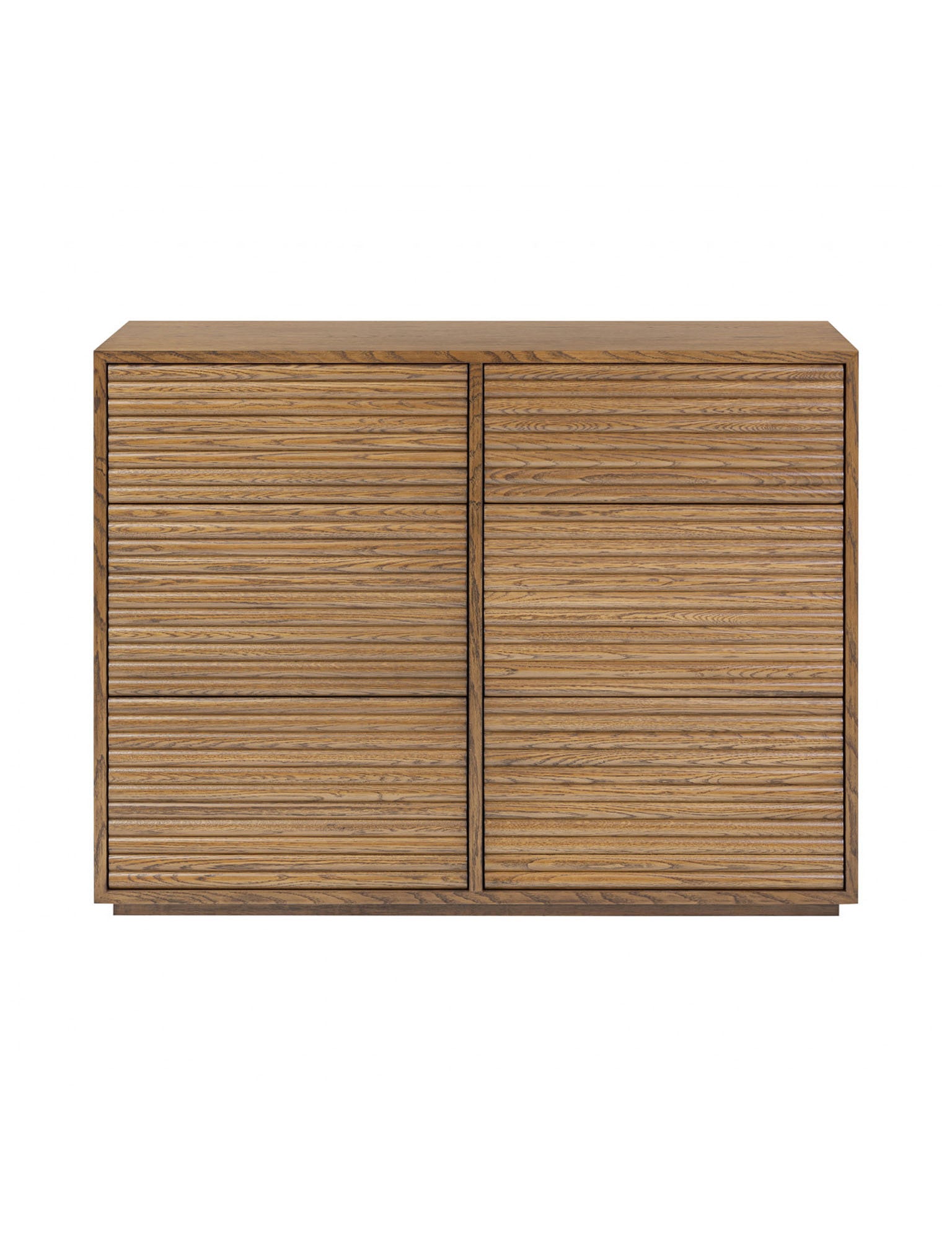 Charleston Ribbed Walnut Chest of Drawers I 6 Drawer