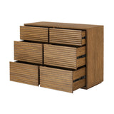 Charleston Ribbed Walnut Chest of Drawers I 6 Drawer