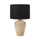 Amed White Wash Textured Wood Table Lamp