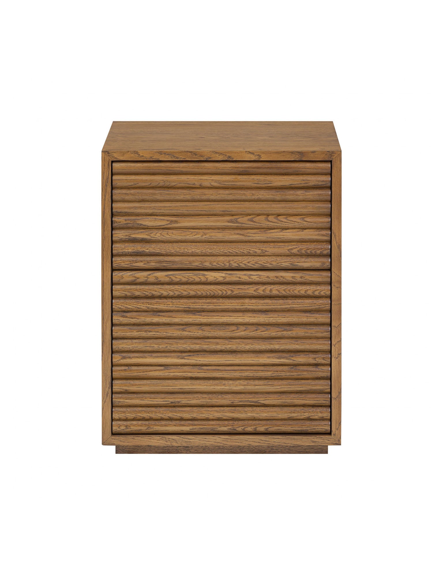 Charleston Ribbed Walnut Bedside | 2 Drawer