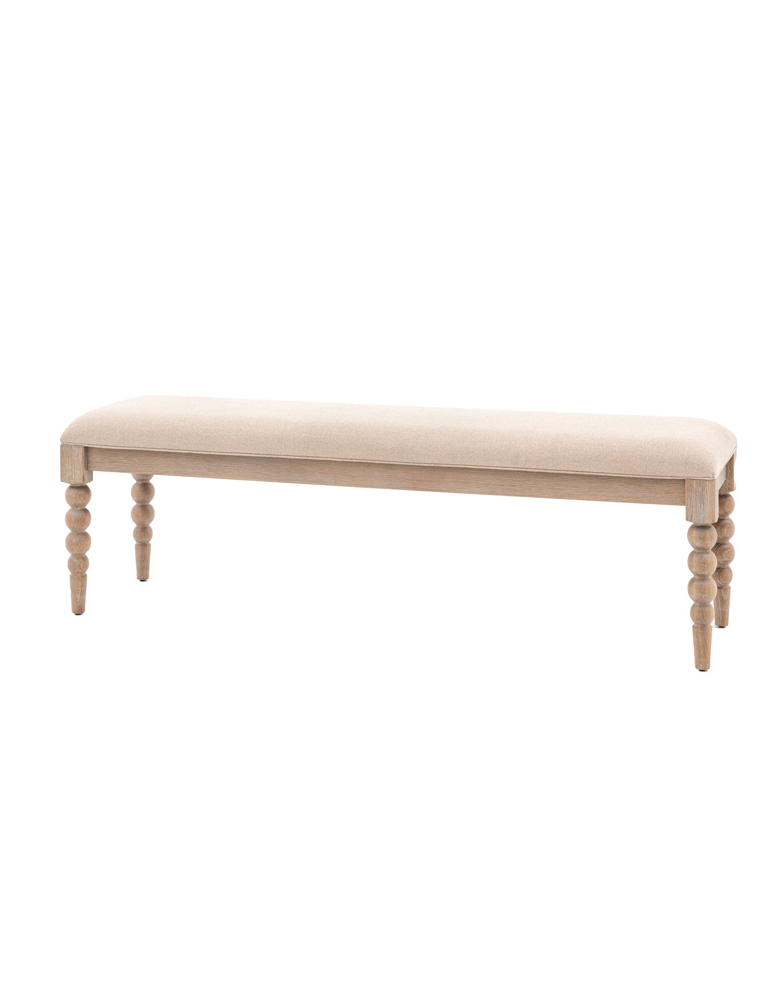 Oak wood bench with bobble legs
