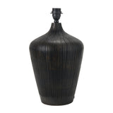 black wooden lamp base