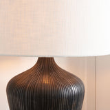 Amed Antique Black Textured Wood Table Lamp