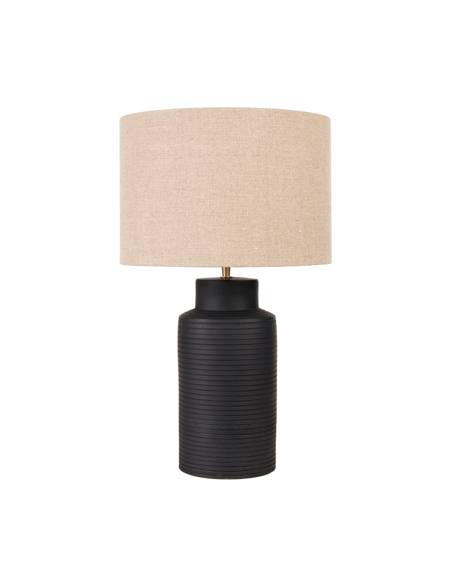 Black Tall Ribbed Terracotta Table Lamp