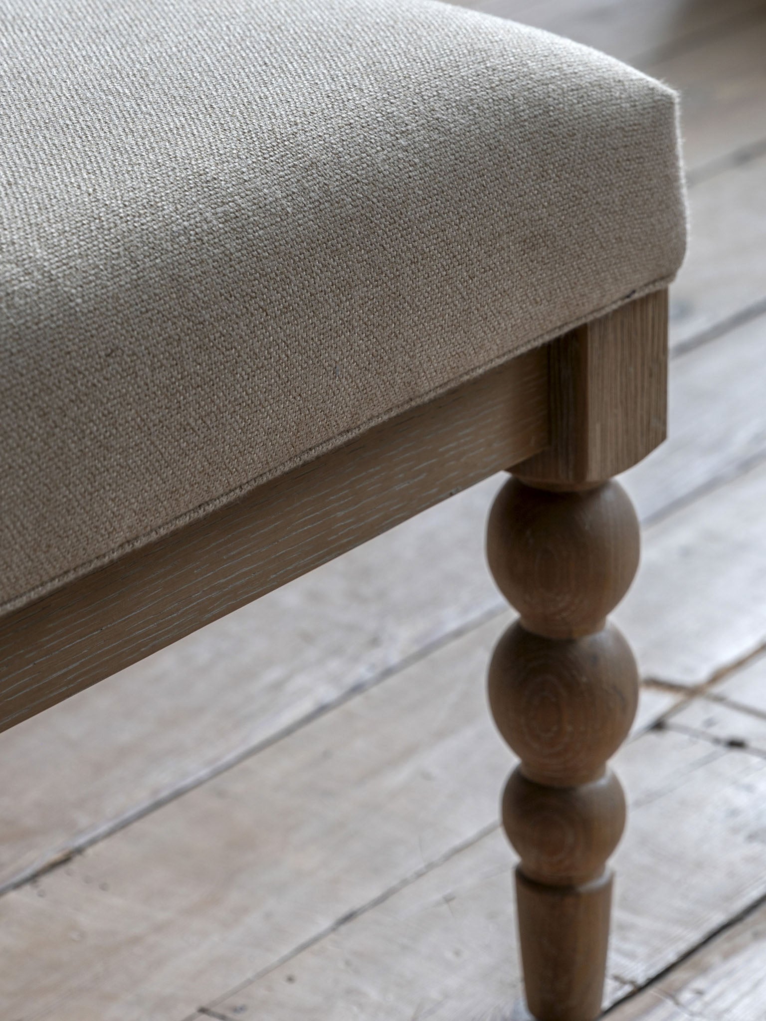 Oak lime wash bobble leg Coffee table