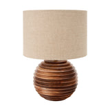 Penny Brown Wash Turned Wood Table Lamp