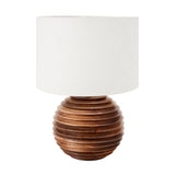 Penny Brown Wash Turned Wood Table Lamp