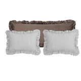 Nora Ruffle Brown Bolster Bed Set