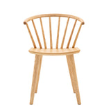 Wooden Dining chair with spindle back and curved seat