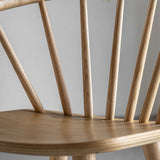 Wooden Dining chair with spindle back and curved seat