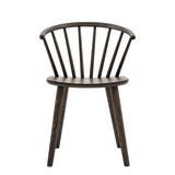 Wooden Dining chair with spindle back and curved seat