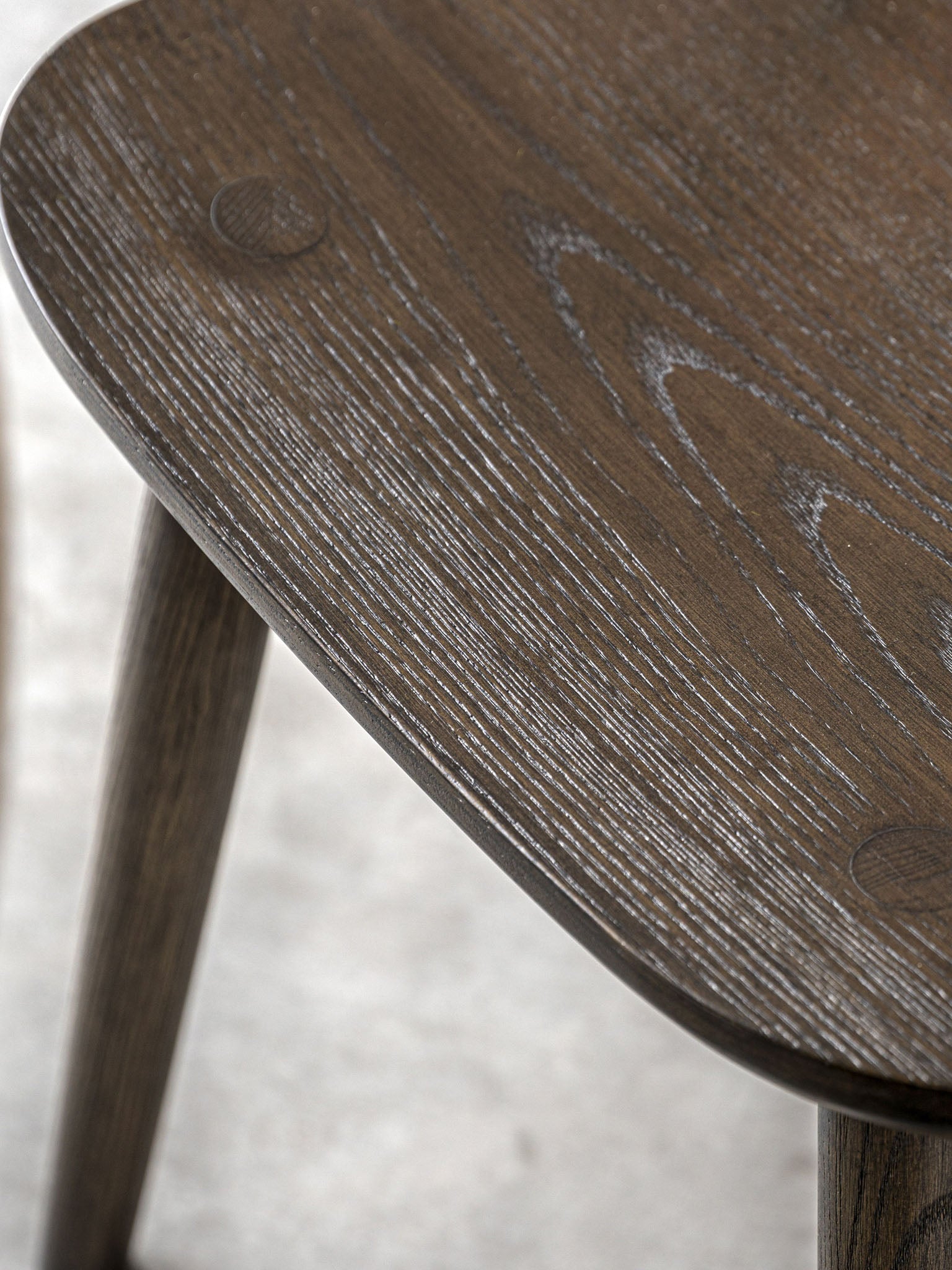 Wooden Dining chair with spindle back and curved seat
