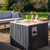Black firepit with firewood outer