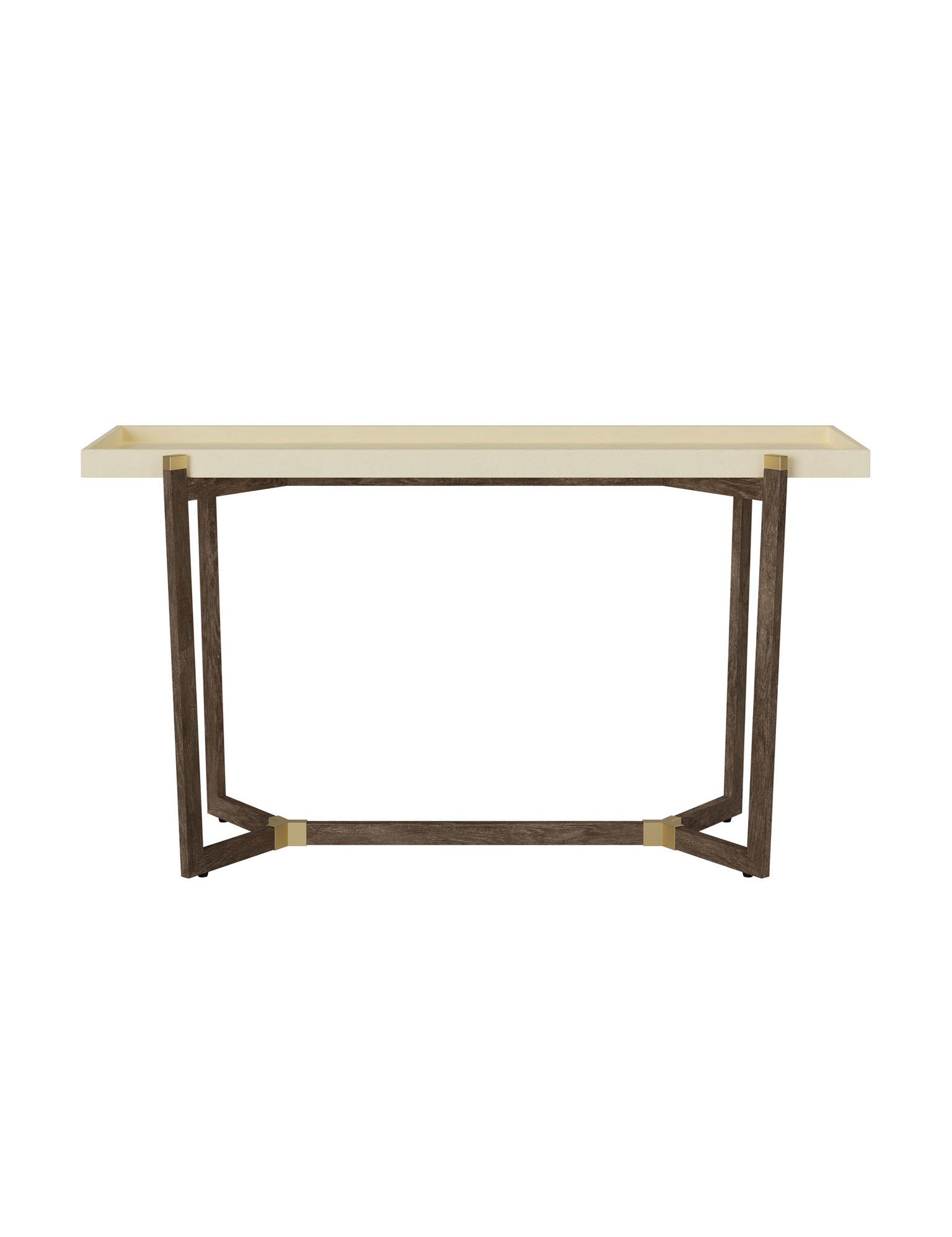 Cream Console table with Faux Shagreen Top