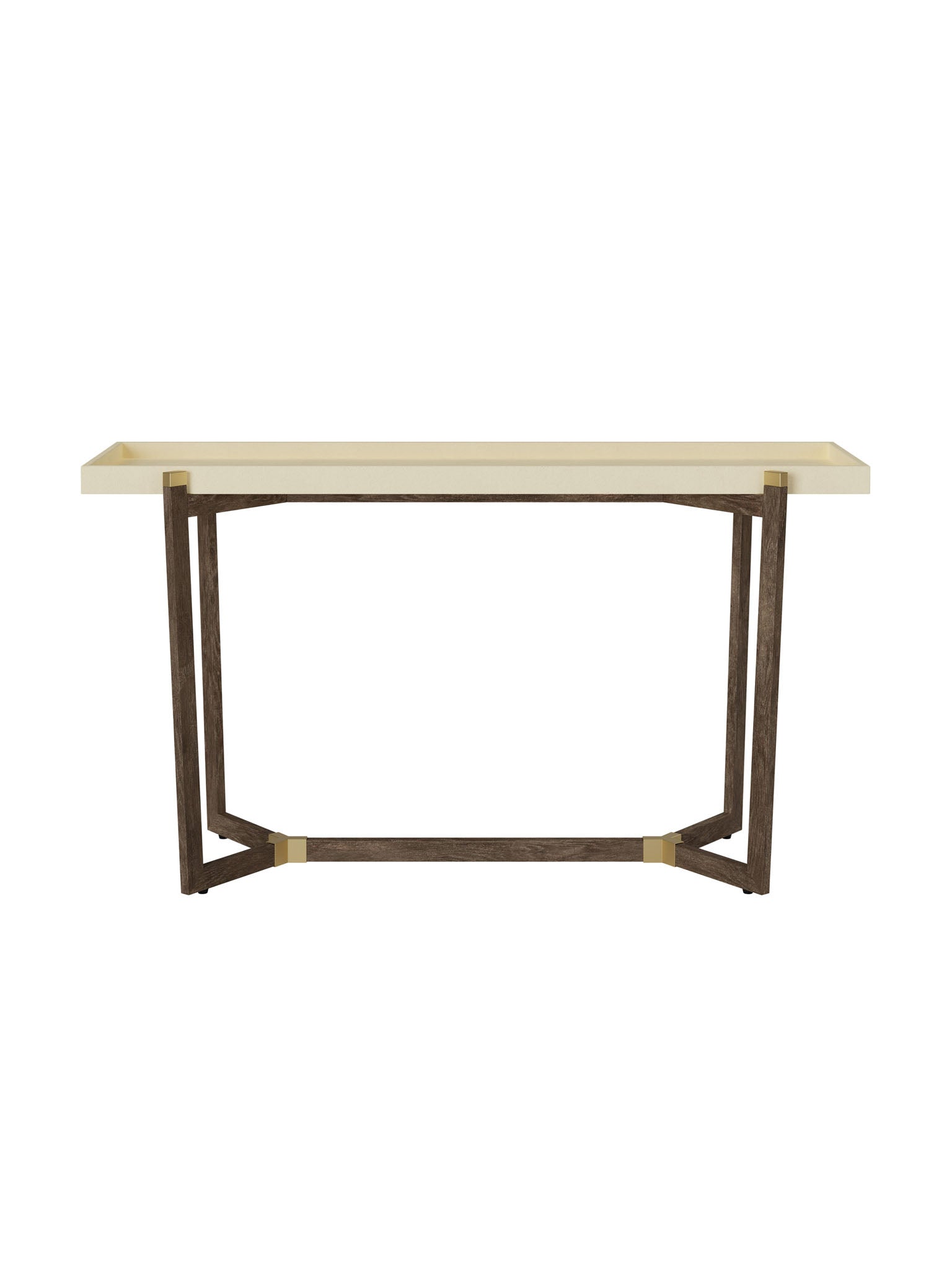 Cream Console table with Faux Shagreen Top
