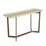 Cream Console table with Faux Shagreen Top