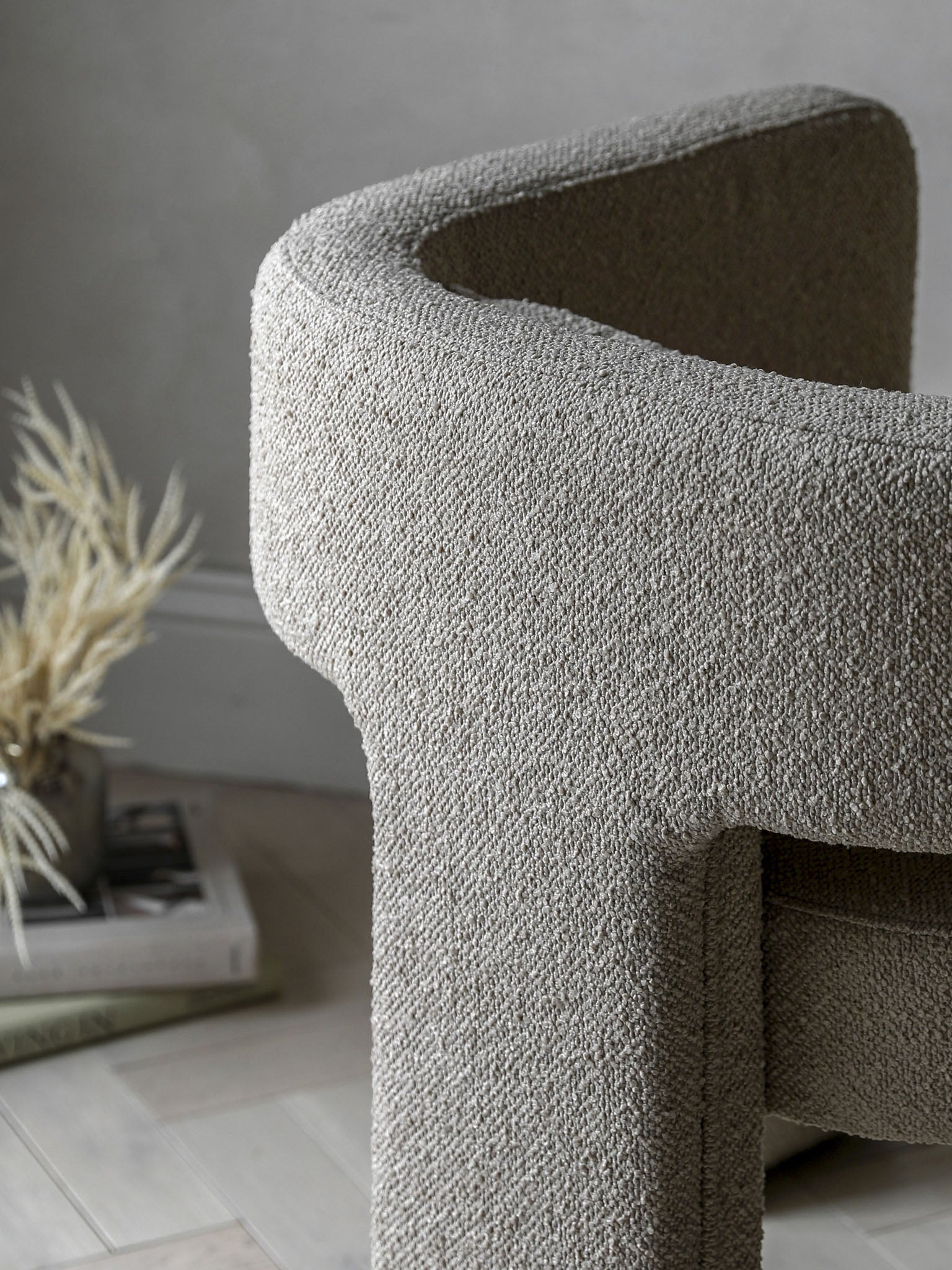 Cream fabric armchair