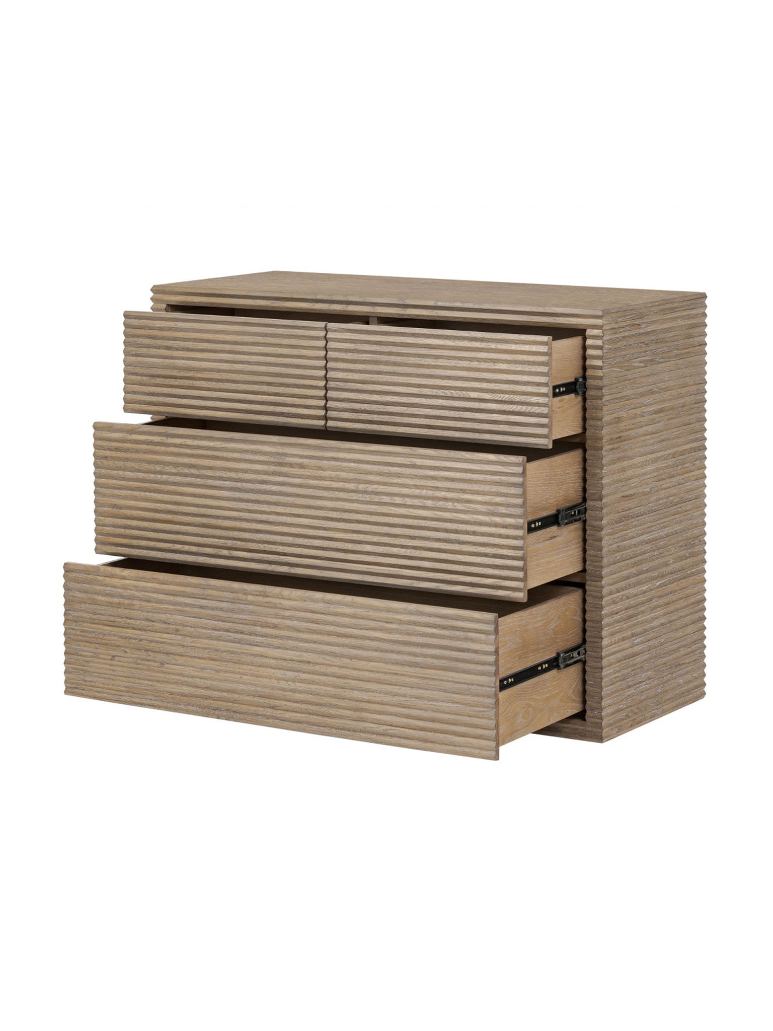 Ribbed Willow oak chest of drawers