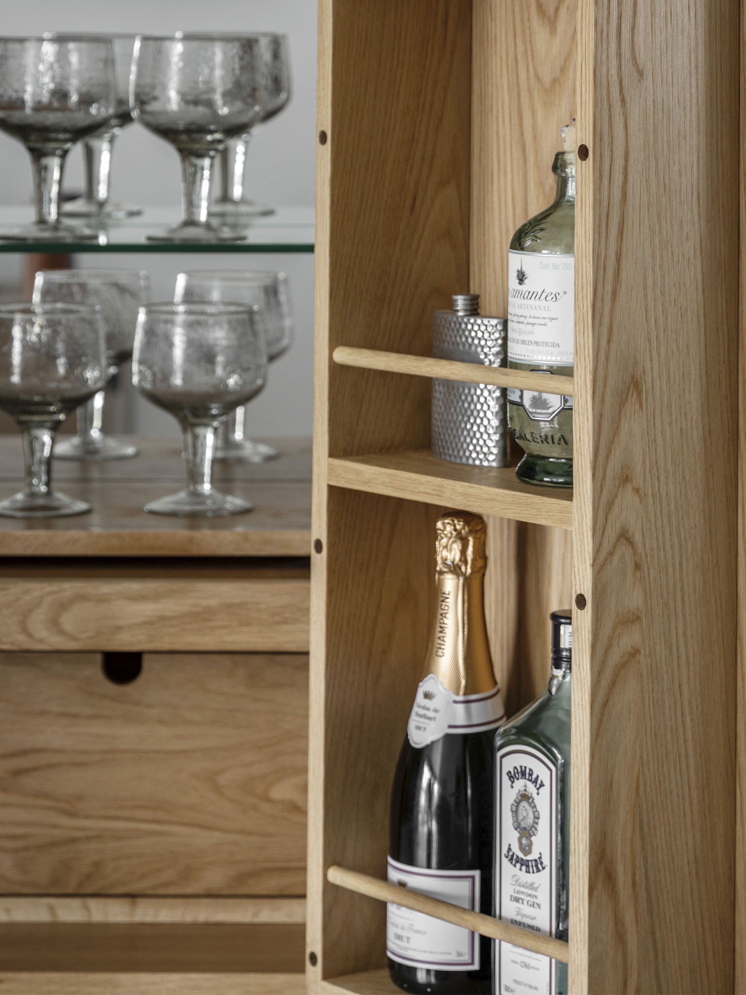 Oak style Drinks Cabinet