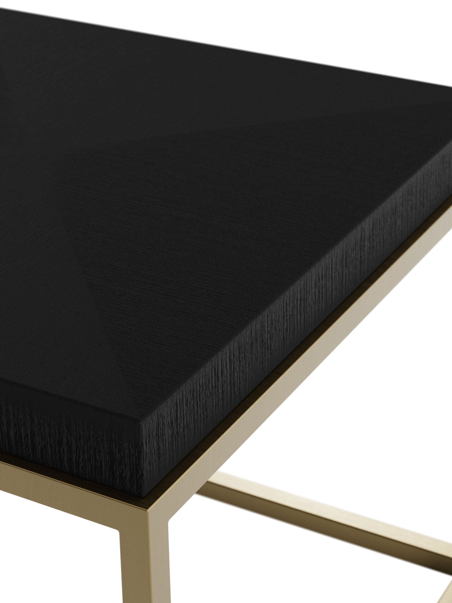 End Table with Brass Style Accents