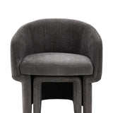 Aslan Armchair in anthracite, retro design, smooth curved back, vintage influence,