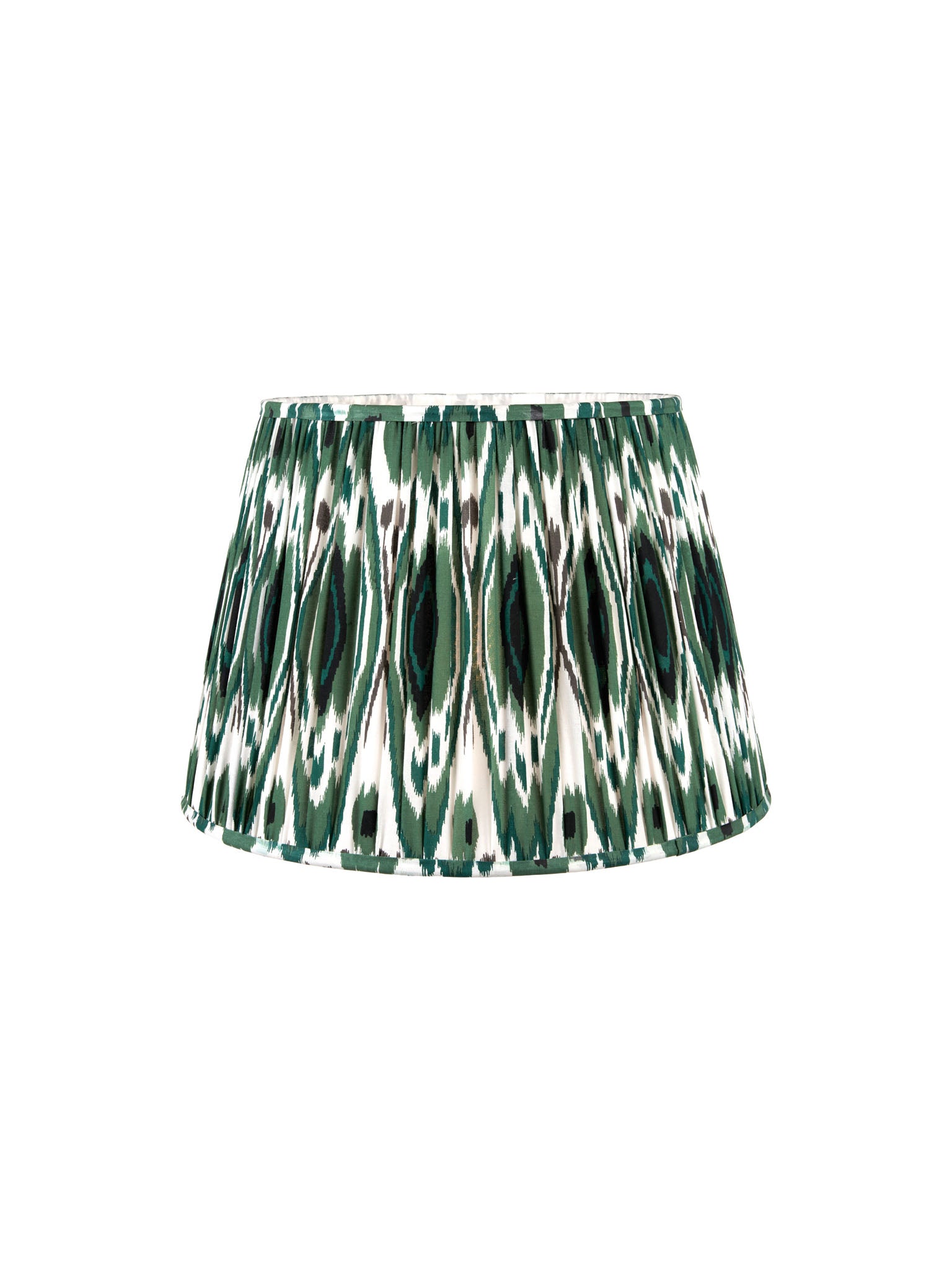 Java Green Ikat Patterned Gathered Tapered Shade