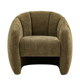 Moss green tub chair with curved sides