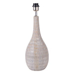 Ivana Grey Engraved Wood Bottle Table Lamp
