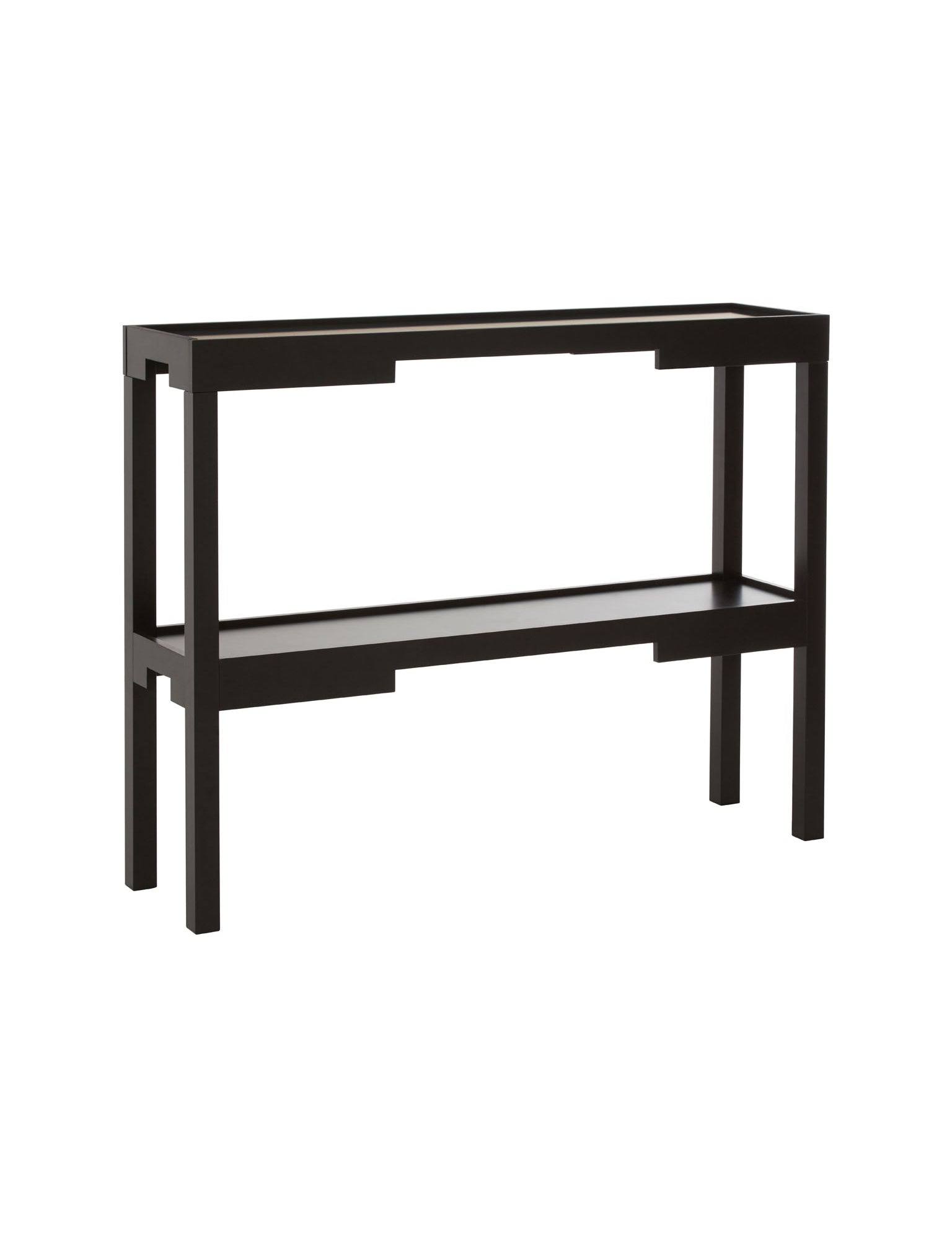 Black two tier console Table