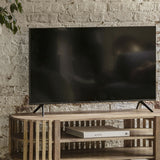 Media Unit with slatted design made from Acacia Wood