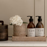 Small White Wash Rattan Tray