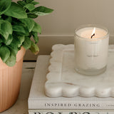 Scalloped Marble Tray