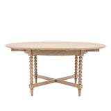 Round extendable dining table with bobbin detail