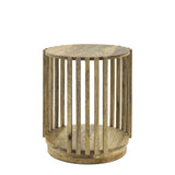 Acacia Wood Slatted Side Table