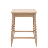 Oak and lime wash bobble leg side table