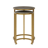 Two Piece Nest Table in Grey Shagreen