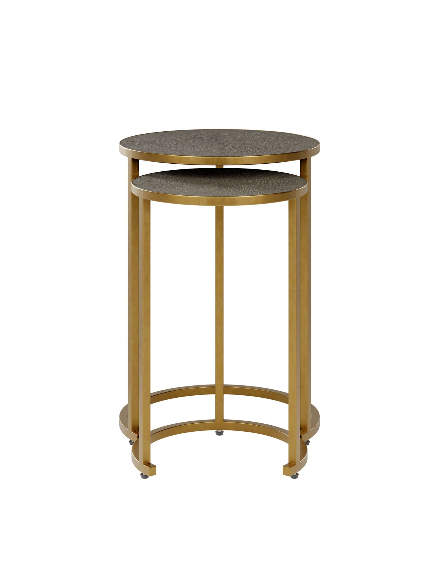 Two Piece Nest Table in Grey Shagreen