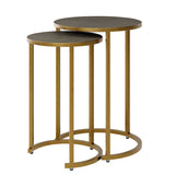 Two Piece Nest Table in Grey Shagreen