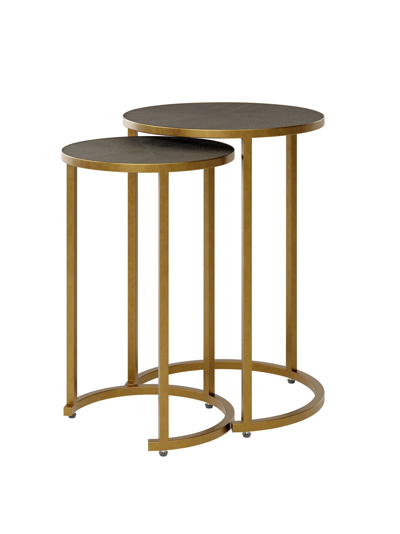 Two Piece Nest Table in Grey Shagreen