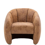 Tub Chair in Antique Tan with Curved Sides