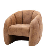 Tub Chair in Antique Tan with Curved Sides