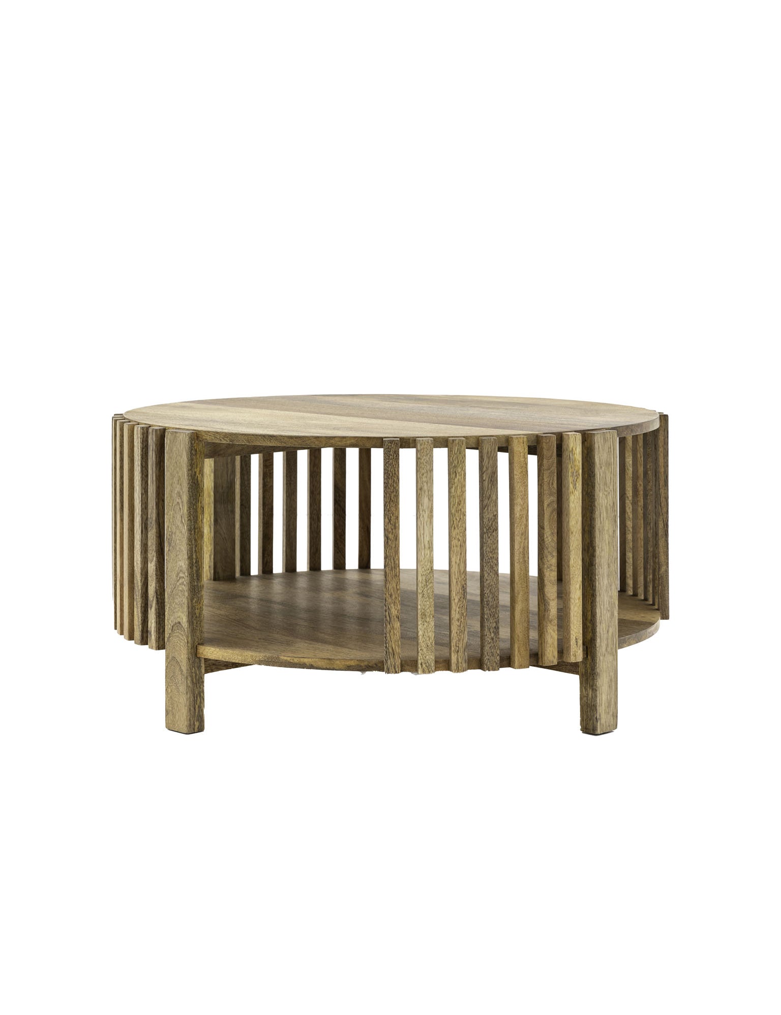 Wooden slatted coffee table