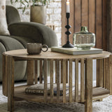 Wooden slatted coffee table