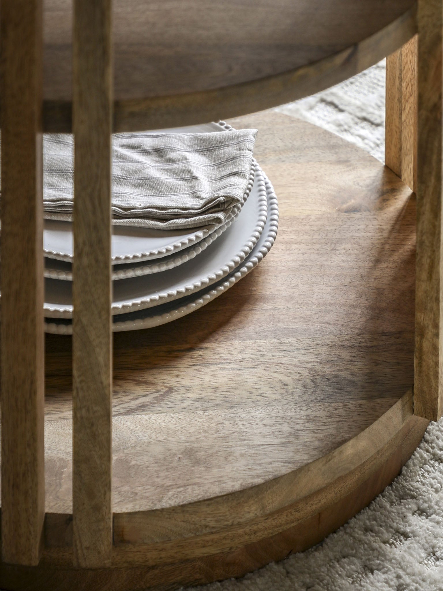 Acacia Wood Slatted Dining Table