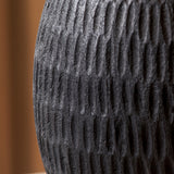 Ivana Black Engraved Wood Bottle Table Lamp