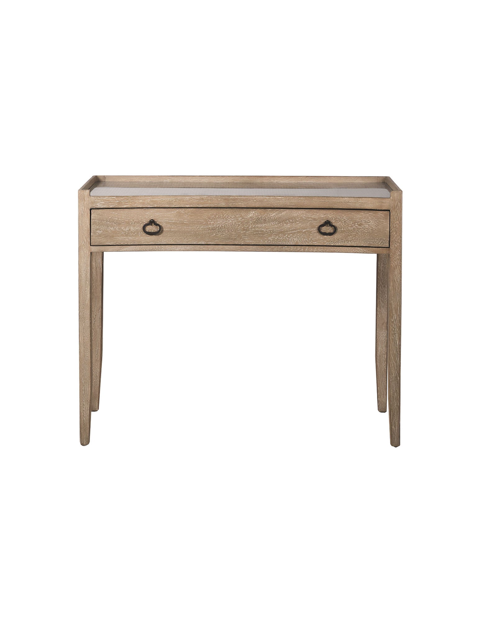 wooden curved front console table
