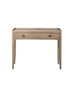wooden curved front console table