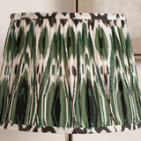 Java Green Ikat Patterned Gathered Tapered Shade